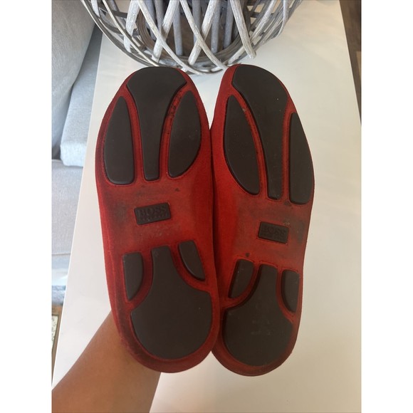 BOSS Hugo Boss Slip-On Suede Loafers, Moccasins Men's Holiday RED Sz 9 - Picture 9 of 9
